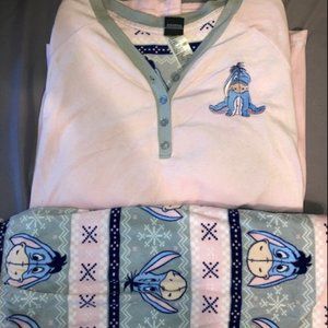 Ladies Disney Eeyore Pajama Set Size Large